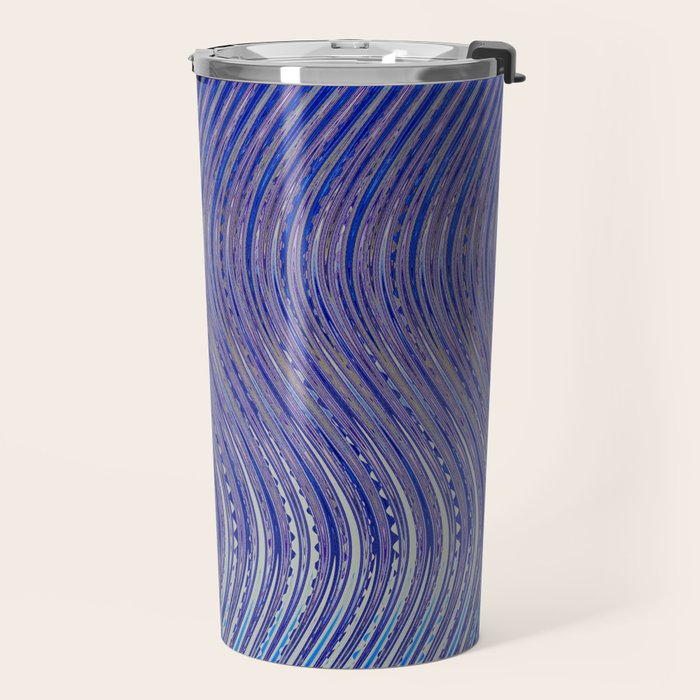Electric Indigo Wave Symphony Travel Mug Gallery Image 2