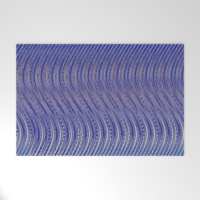 Electric Indigo Wave Symphony Welcome Mat Gallery Image 1