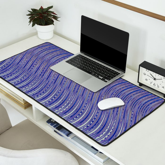 Electric Indigo Wave Symphony Desk Mat Gallery Image 2