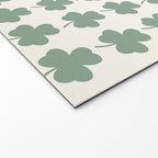 Clovers XXXVI Sage Green Botanical Pattern Welcome Mat Gallery Image 2