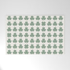 Clovers XXXVI Sage Green Botanical Pattern Welcome Mat Gallery Image 1
