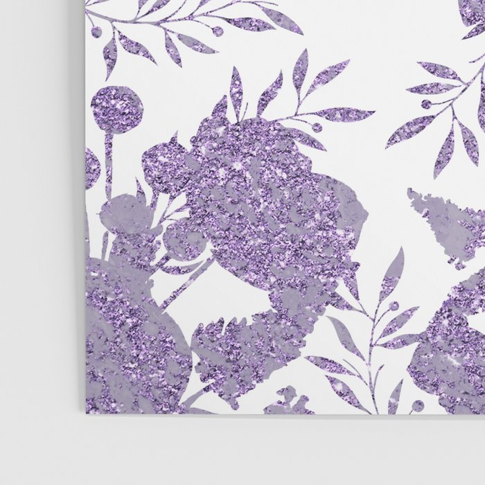 Elegant Lavender Purple White Glitter Floral Poster Gallery Image 3