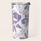 Elegant Lavender Purple White Glitter Floral Travel Mug Gallery Image 2