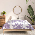 Elegant Lavender Purple White Glitter Floral Comforter Gallery Image 3