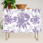 Elegant Lavender Purple White Glitter Floral Credenza Gallery Image 1