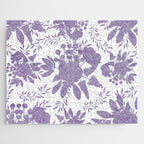 Elegant Lavender Purple White Glitter Floral Jigsaw Puzzle Gallery Image 1