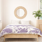 Elegant Lavender Purple White Glitter Floral Duvet Cover Gallery Image 3
