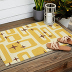 Retro Mid Century Modern Abstract Pattern 577 Yellow Brown Outdoor Rug Gallery Image 2