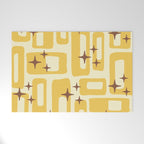 Retro Mid Century Modern Abstract Pattern 577 Yellow Brown Welcome Mat Gallery Image 1