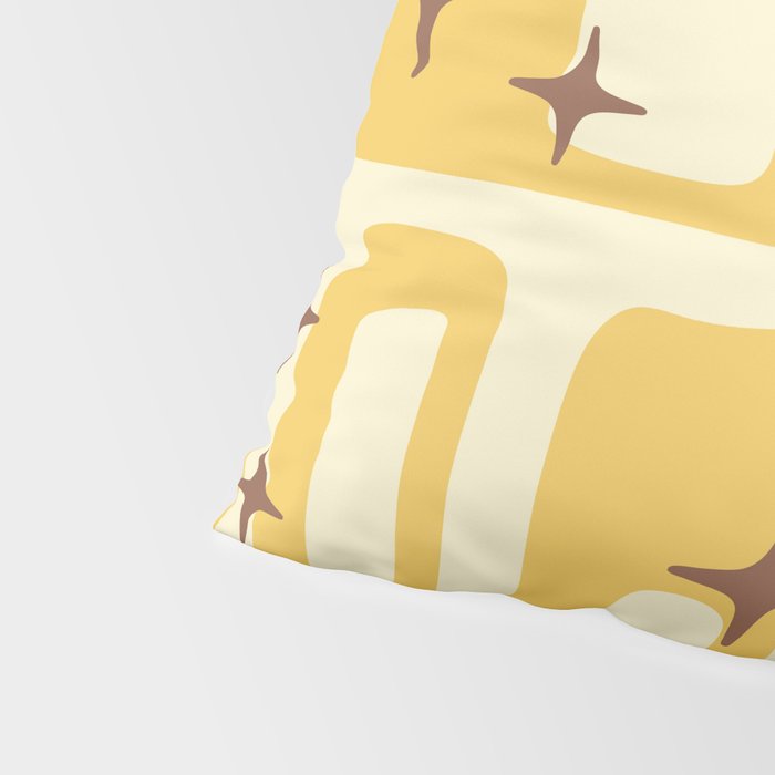 Retro Mid Century Modern Abstract Pattern 577 Yellow Brown Pillow Sham Gallery Image 4
