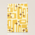 Retro Mid Century Modern Abstract Pattern 577 Yellow Brown Stationery Card Gallery Image 2