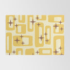 Retro Mid Century Modern Abstract Pattern 577 Yellow Brown Rug Gallery Image 2