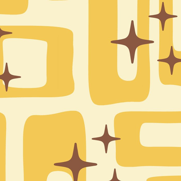 Retro Mid Century Modern Abstract Pattern 577 Yellow Brown Coffee Mug Gallery Image 2