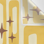 Retro Mid Century Modern Abstract Pattern 577 Yellow Brown Wall Tapestry Gallery Image 3