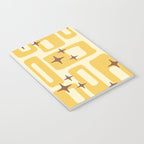 Retro Mid Century Modern Abstract Pattern 577 Yellow Brown Notebook Gallery Image 3