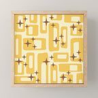 Retro Mid Century Modern Abstract Pattern 577 Yellow Brown Mini Art Print Gallery Image 1