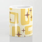 Retro Mid Century Modern Abstract Pattern 577 Yellow Brown Coffee Mug Gallery Image 4