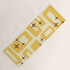 Retro Mid Century Modern Abstract Pattern 577 Yellow Brown Yoga Mat Gallery Image 1