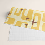 Retro Mid Century Modern Abstract Pattern 577 Yellow Brown Wrapping Paper Gallery Image 2