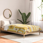 Retro Mid Century Modern Abstract Pattern 577 Yellow Brown Comforter Gallery Image 2