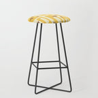 Retro Mid Century Modern Abstract Pattern 577 Yellow Brown Stool Gallery Image 1