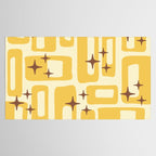 Retro Mid Century Modern Abstract Pattern 577 Yellow Brown Tablecloth Gallery Image 2