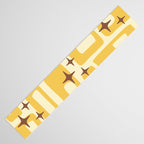 Retro Mid Century Modern Abstract Pattern 577 Yellow Brown Table Runner Gallery Image 3