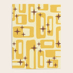Retro Mid Century Modern Abstract Pattern 577 Yellow Brown Poster Gallery Image 4