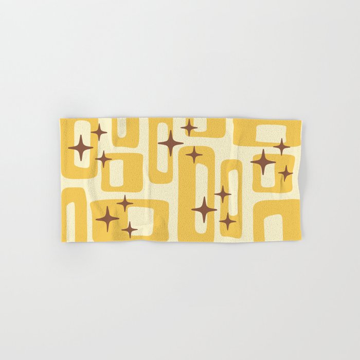 Retro Mid Century Modern Abstract Pattern 577 Yellow Brown Towels Gallery Image 1