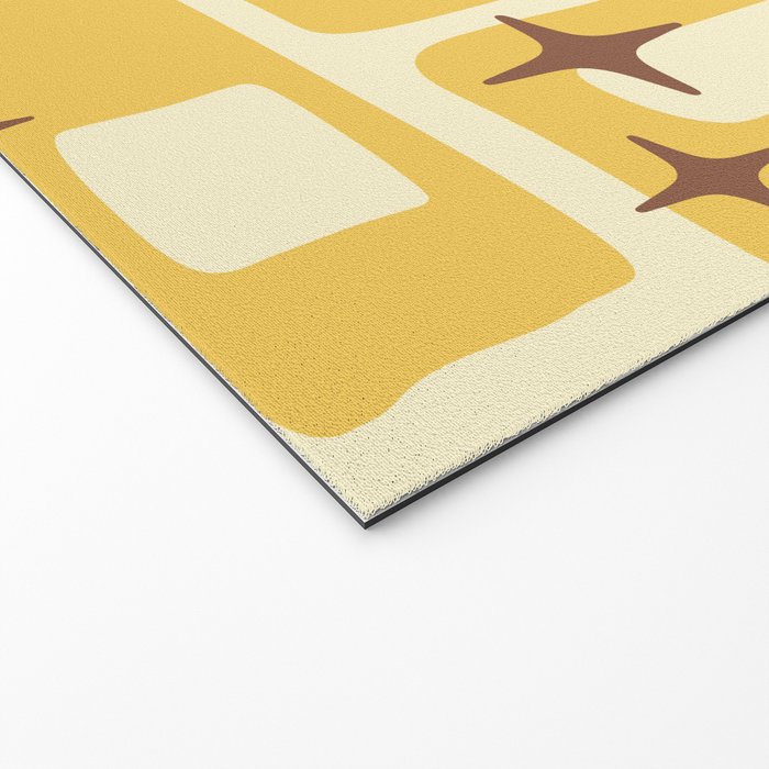 Retro Mid Century Modern Abstract Pattern 577 Yellow Brown Welcome Mat Gallery Image 2