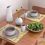 Retro Mid Century Modern Abstract Pattern 577 Yellow Brown Placemat Gallery Image 2