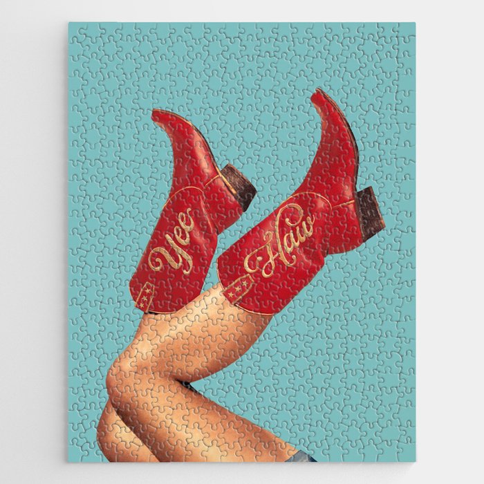 These Boots - Yee haw Cherry Red n Blue Jigsaw Puzzle Gallery Image 1