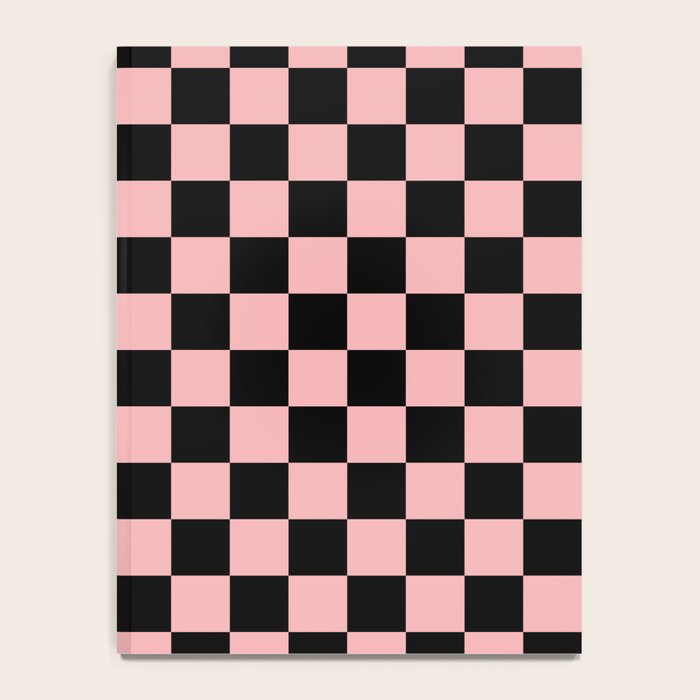 Pink and Black Checkered Checkerboard Check Pattern Notebook Gallery Image 4