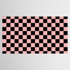 Pink and Black Checkered Checkerboard Check Pattern Tablecloth Gallery Image 2