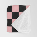 Pink and Black Checkered Checkerboard Check Pattern Throw Blanket Gallery Image 3