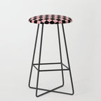 Pink and Black Checkered Checkerboard Check Pattern Stool Gallery Image 1