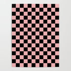 Pink and Black Checkered Checkerboard Check Pattern Poster Gallery Image 4