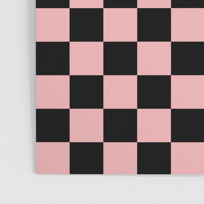 Pink and Black Checkered Checkerboard Check Pattern Poster Gallery Image 3