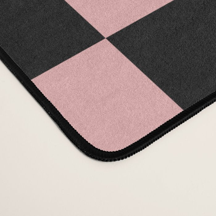 Pink and Black Checkered Checkerboard Check Pattern Desk Mat Gallery Image 4