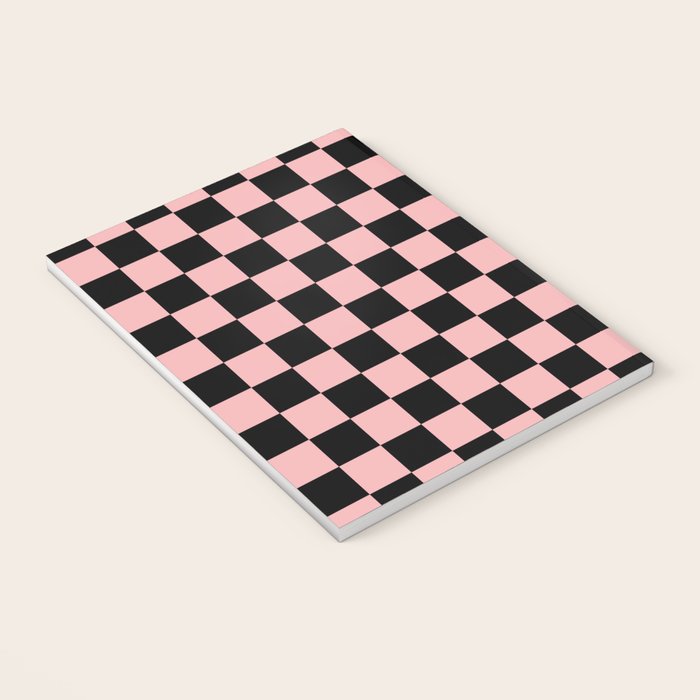 Pink and Black Checkered Checkerboard Check Pattern Notebook Gallery Image 3