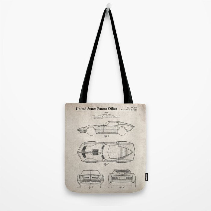 Classic Car Patent - American Car Art - Antique Tote Bag Gallery Image 2