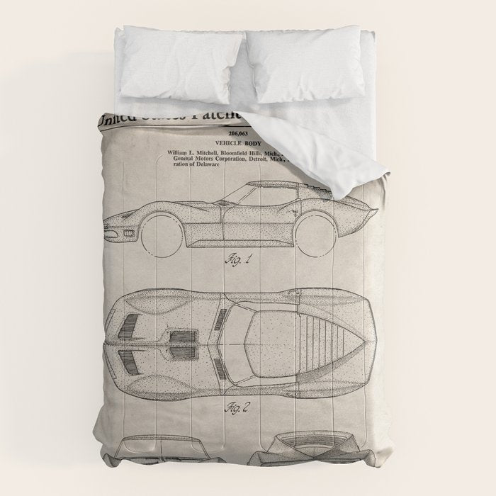 Classic Car Patent - American Car Art - Antique Comforter Gallery Image 1