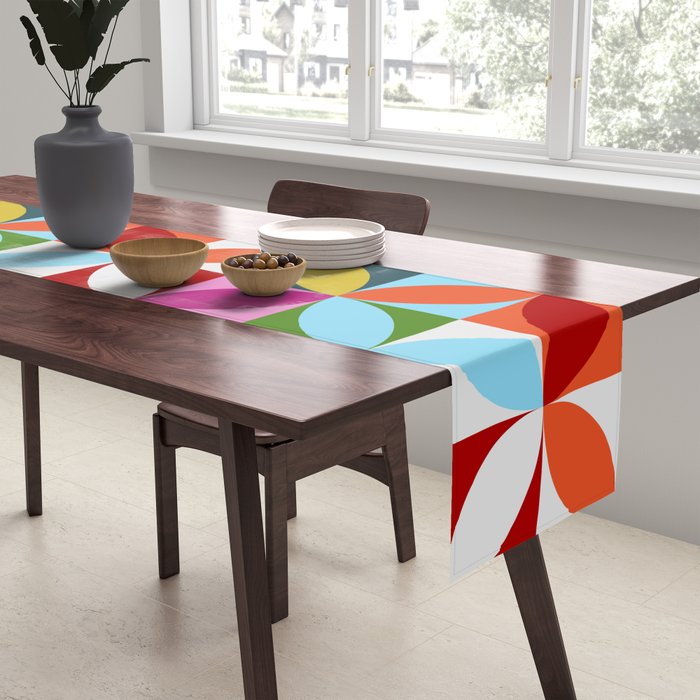 Colorful Retro Pattern Table Runner Gallery Image 2