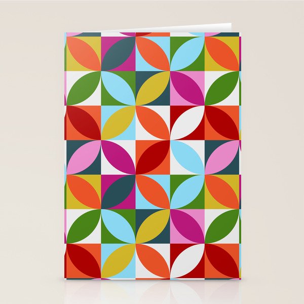 Colorful Retro Pattern Stationery Card Gallery Image 1