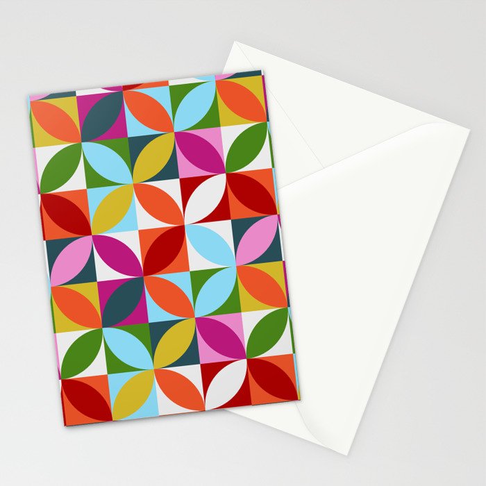 Colorful Retro Pattern Stationery Card Gallery Image 2