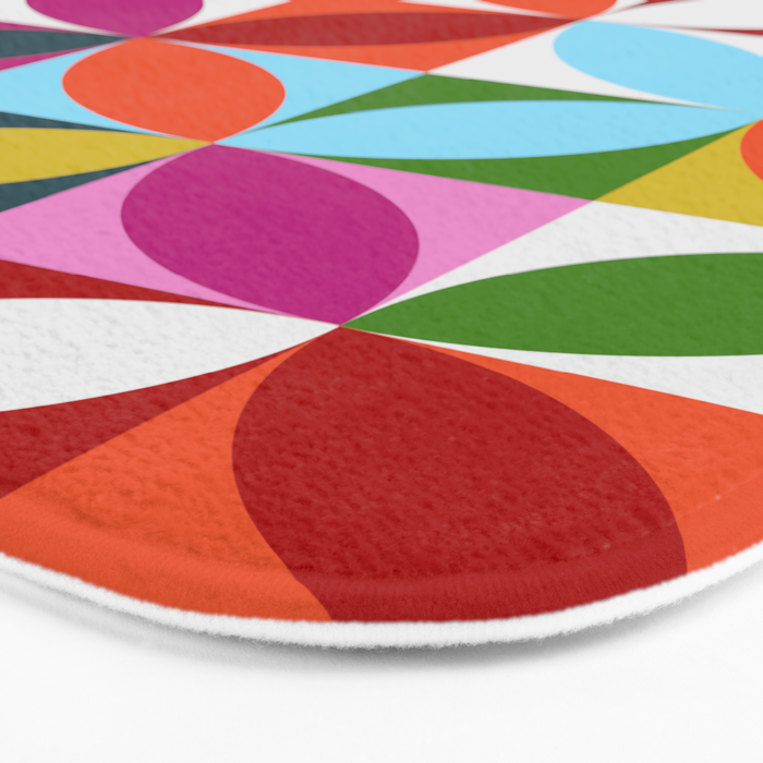 Colorful Retro Pattern Bath Mat Gallery Image 3