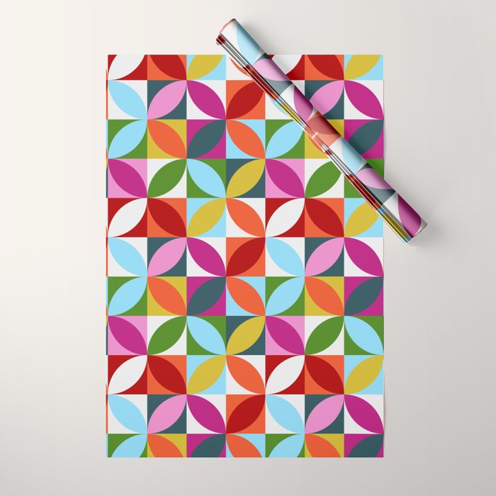 Colorful Retro Pattern Wrapping Paper Gallery Image 1