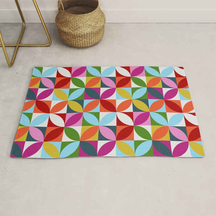 Colorful Retro Pattern Rug Gallery Image 1