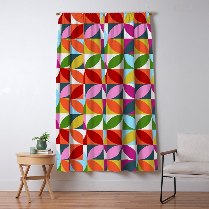 Colorful Retro Pattern Window Curtain Gallery Image 5