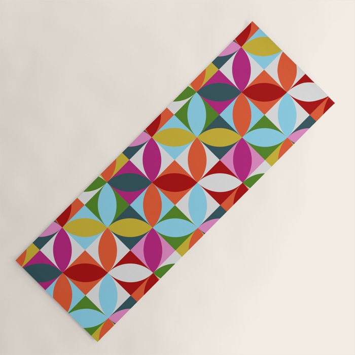 Colorful Retro Pattern Yoga Mat Gallery Image 1